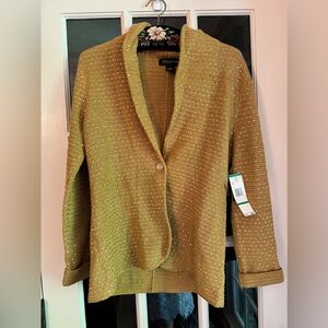 NWT Jones New York gold blazer size Large